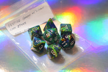 Load image into Gallery viewer, OOP Chessex Festive Green w/ silver